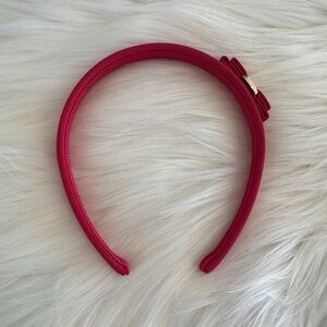Salvatore Ferragamo Grosgrain Headband - Raspberry & Champagne Gold